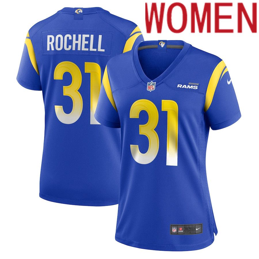 Women Los Angeles Rams #31 Robert Rochell Nike Royal Game Player NFL Jersey->women nfl jersey->Women Jersey